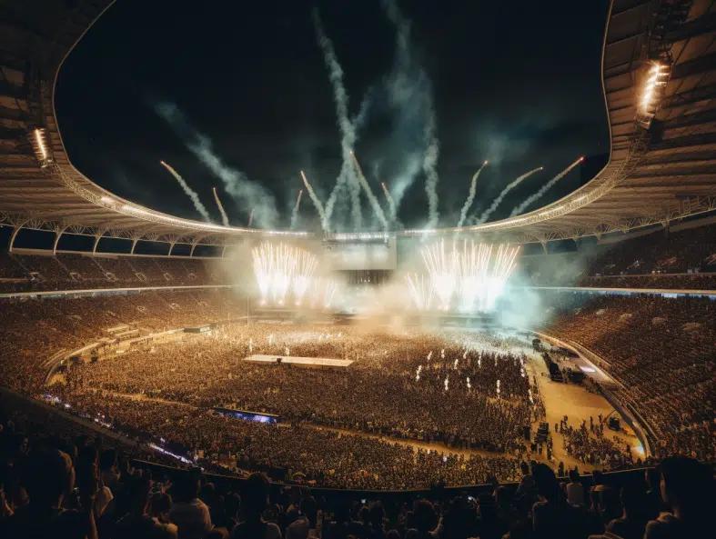 Wir produzieren Eventtickets mit Hologrammen zum Fälschungsschutz Riesiges Konzert in Stadion