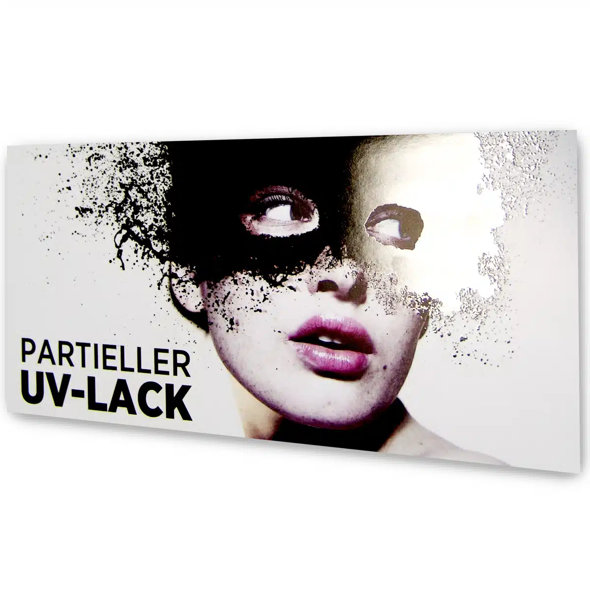Partieller-UV-Lack Dame mit einer Maske, die mit UV-Lack veredelt wurde