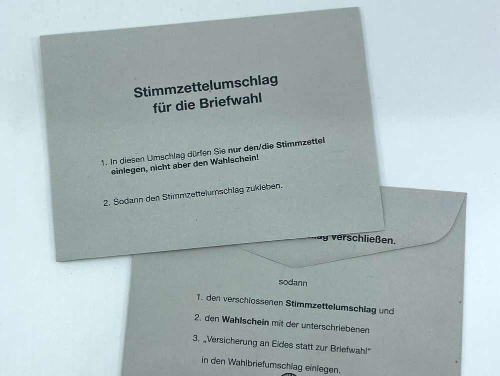 Farbige Stimmzettelumschläge Stimmzettelumschlag mit individuellem Aufdruck